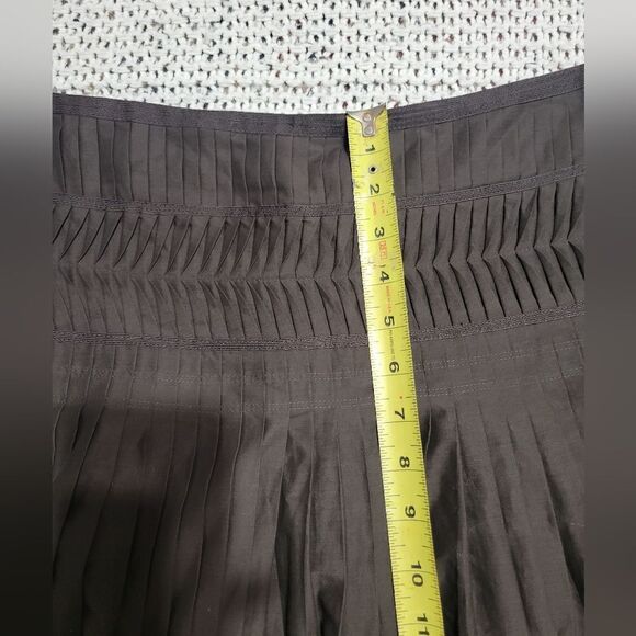 Club monaco cotton pleated skirt Sz 4 Brown - Picture 8 of 8